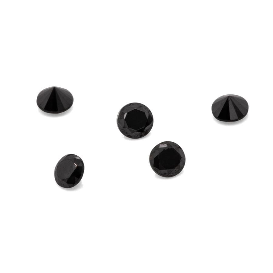 Diamant - schwarz, nicht transparent, rund, 1,3mm, ca. 0,01 ct, Nr. D11057