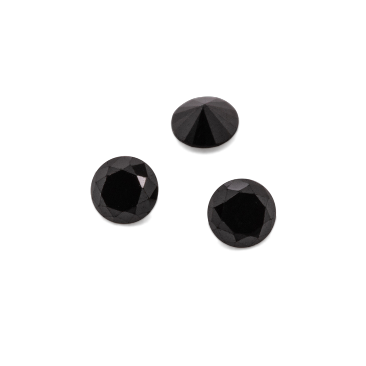 Diamond - black, non-transparent, round, 1.8mm, approx. 0.025 ct, No. D11059