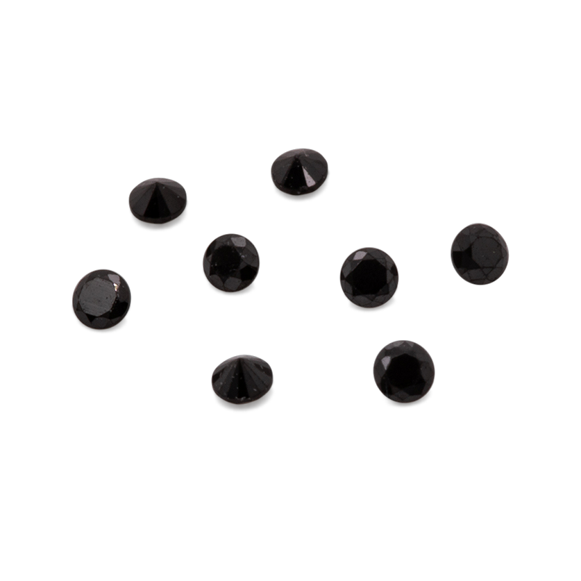 Diamant - schwarz, nicht transparent, rund, 1mm, ca. 0,005 ct, Nr. D11056
