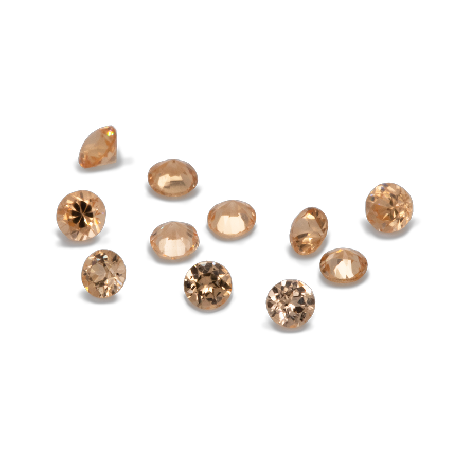 Mandarin Granat - hell orange, rund, 1,3x1,3 mm, 0,007-0,015 ct, Nr. MG31003