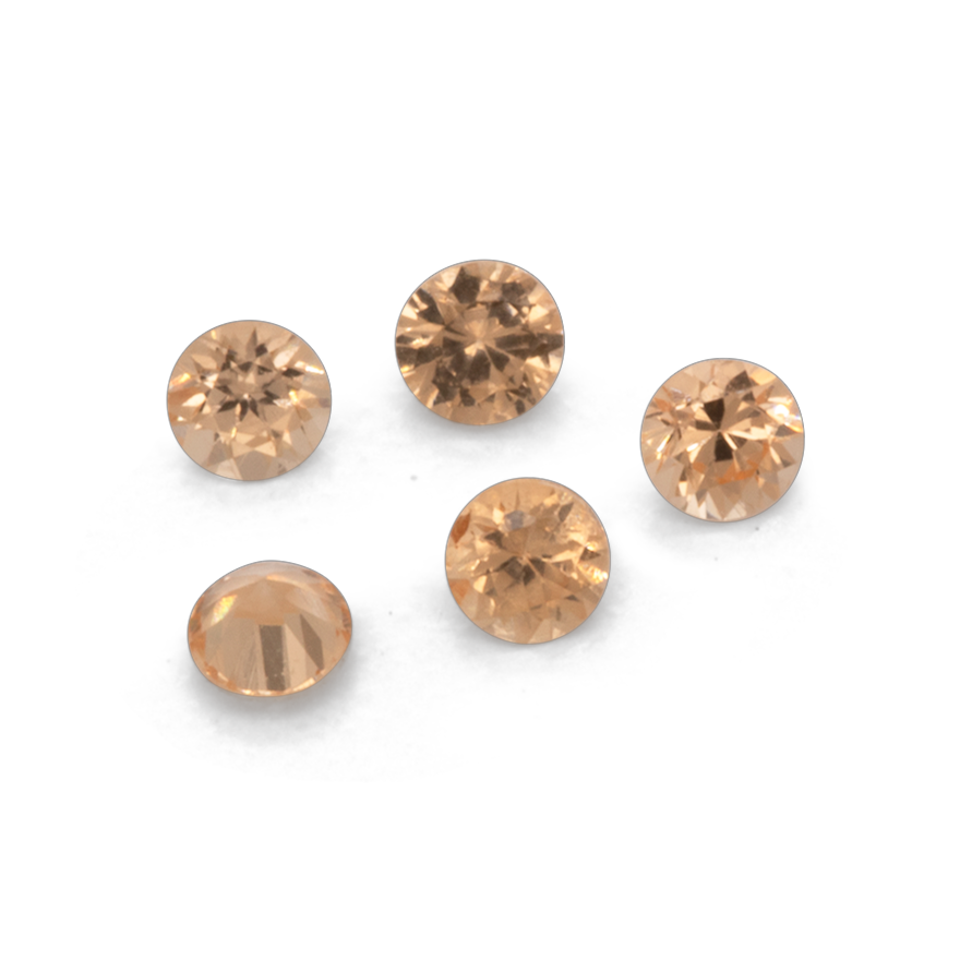 Mandarin Garnet - light orange, round, 1.6x1.6 mm, 0.01-0.02 ct, No. MG32003