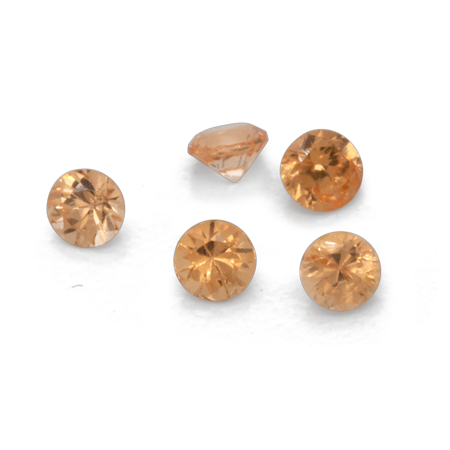 Mandarin Granat - hell orange, rund, 1,7x1,7 mm, 0,012-0,025 ct, Nr. MG33003