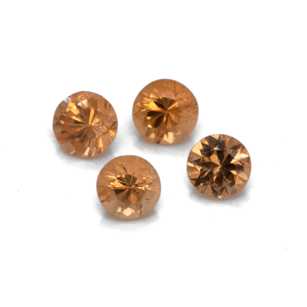 Mandarin Granat - orange, rund, 2.5x2.5 mm, 0.079-0.094 ct, Nr. MG36003