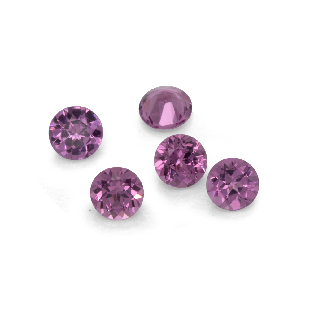 Royal Purple Garnet - purple, round, 2x2 mm, 0.03-0.04 ct, No. RP61001