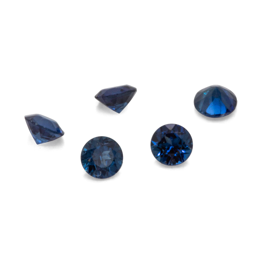 Saphir - dunkel blau, rund, 1x1 mm, ca. 0,005 ct, Nr. XSR11149