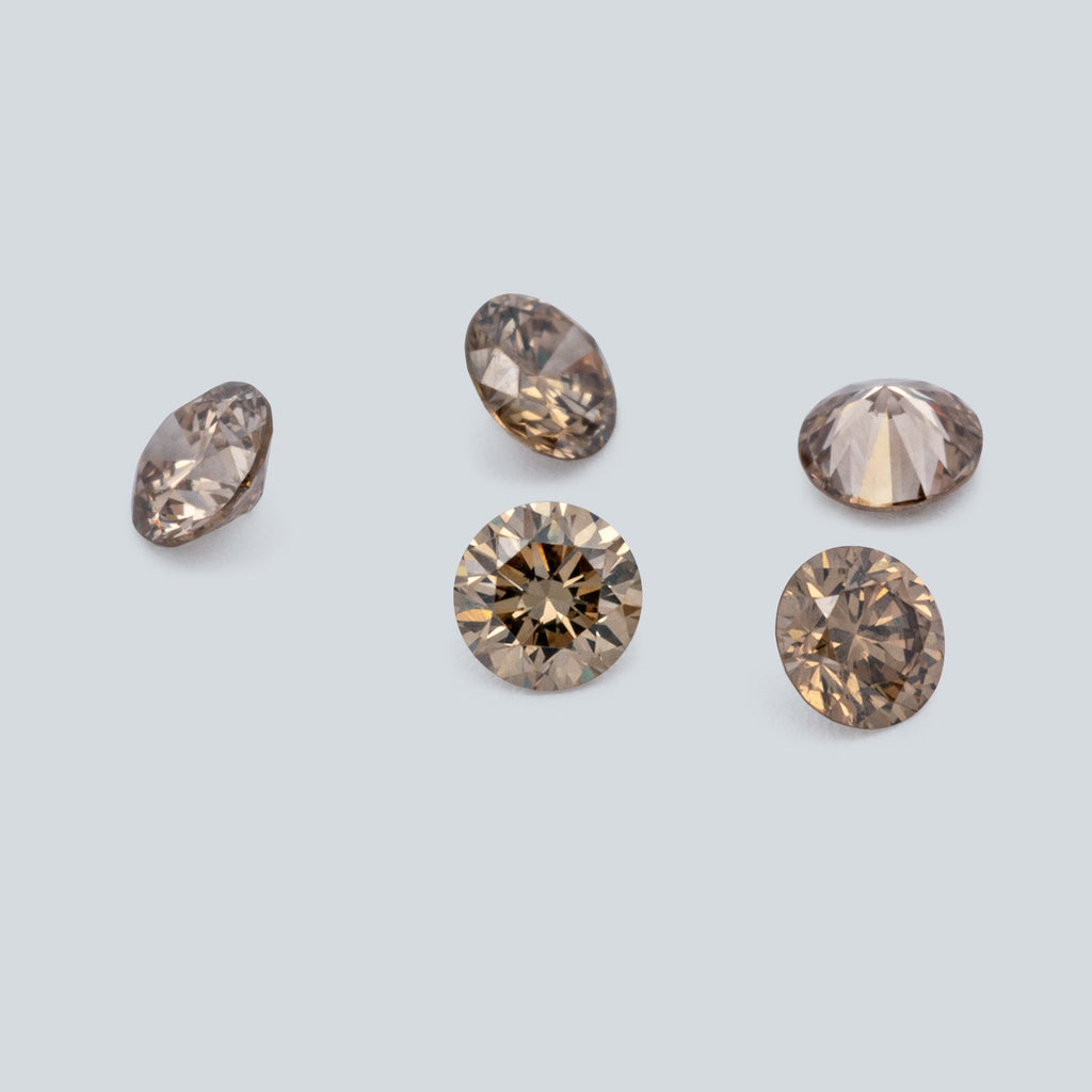 Diamond - champagne, round, 1.7x1.7 mm, 0.02 ct, No. D11101