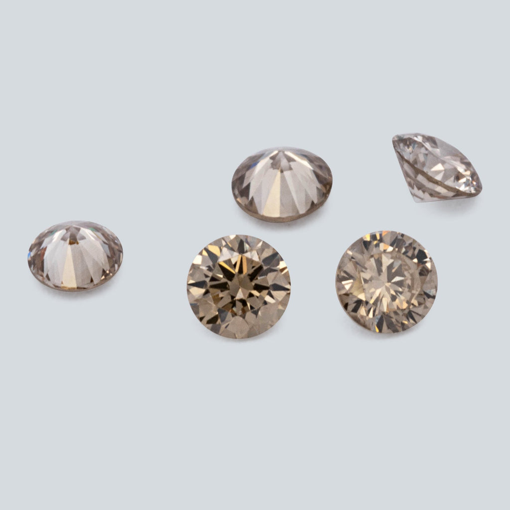 Diamond - champagne, round, 1.6x1.6 mm, 0.015 ct, No. D11100