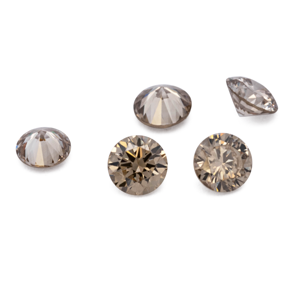 Diamond - champagne, round, 1.6x1.6 mm, 0.015 ct, No. D11100