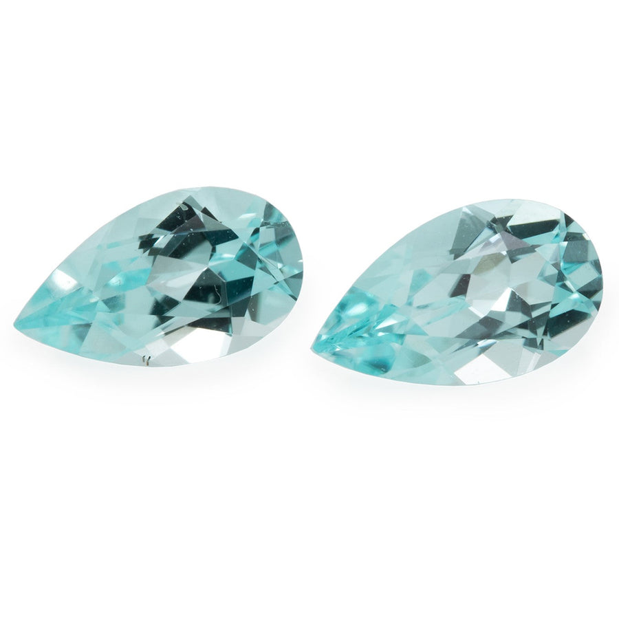 Paraiba Turmalin Paar - blau/grün, birnform, 7x4 mm, 0,94 ct, Nr. PT15001