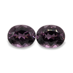 Spinell Paar - lila/grau, oval, 10x8 mm, 6,28 ct, Nr. SP30001