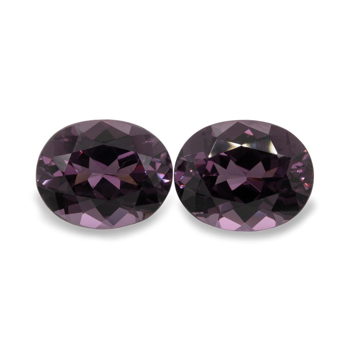 Spinell Paar - lila/grau, oval, 10x8 mm, 6,28 ct, Nr. SP30001