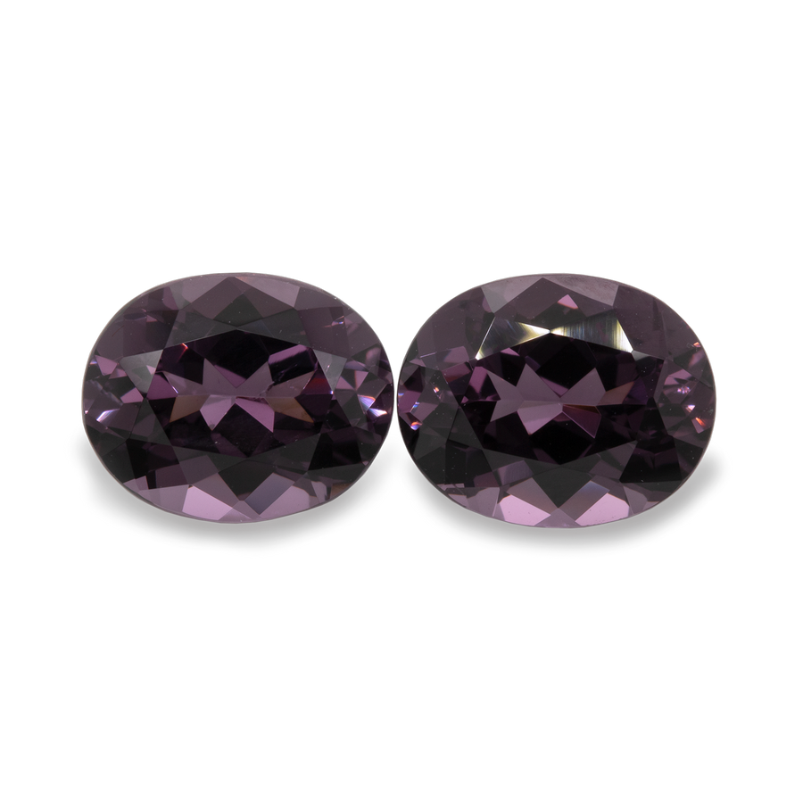 Spinell Paar - lila/grau, oval, 10x8 mm, 6,28 ct, Nr. SP30001