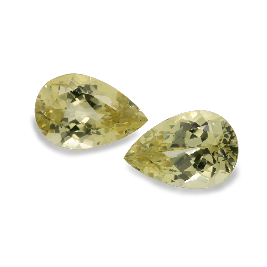 Chrysoberyll Paar - gelb, birnform, 12x8 mm, 6,92 ct, Nr. CHB12001