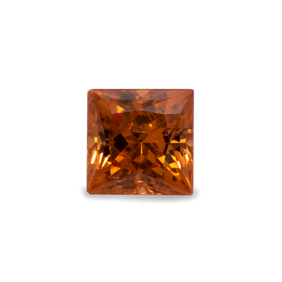 Mandarin Garnet - orange, rectangle, 8x8 mm, 3.79 ct, No. MG13003