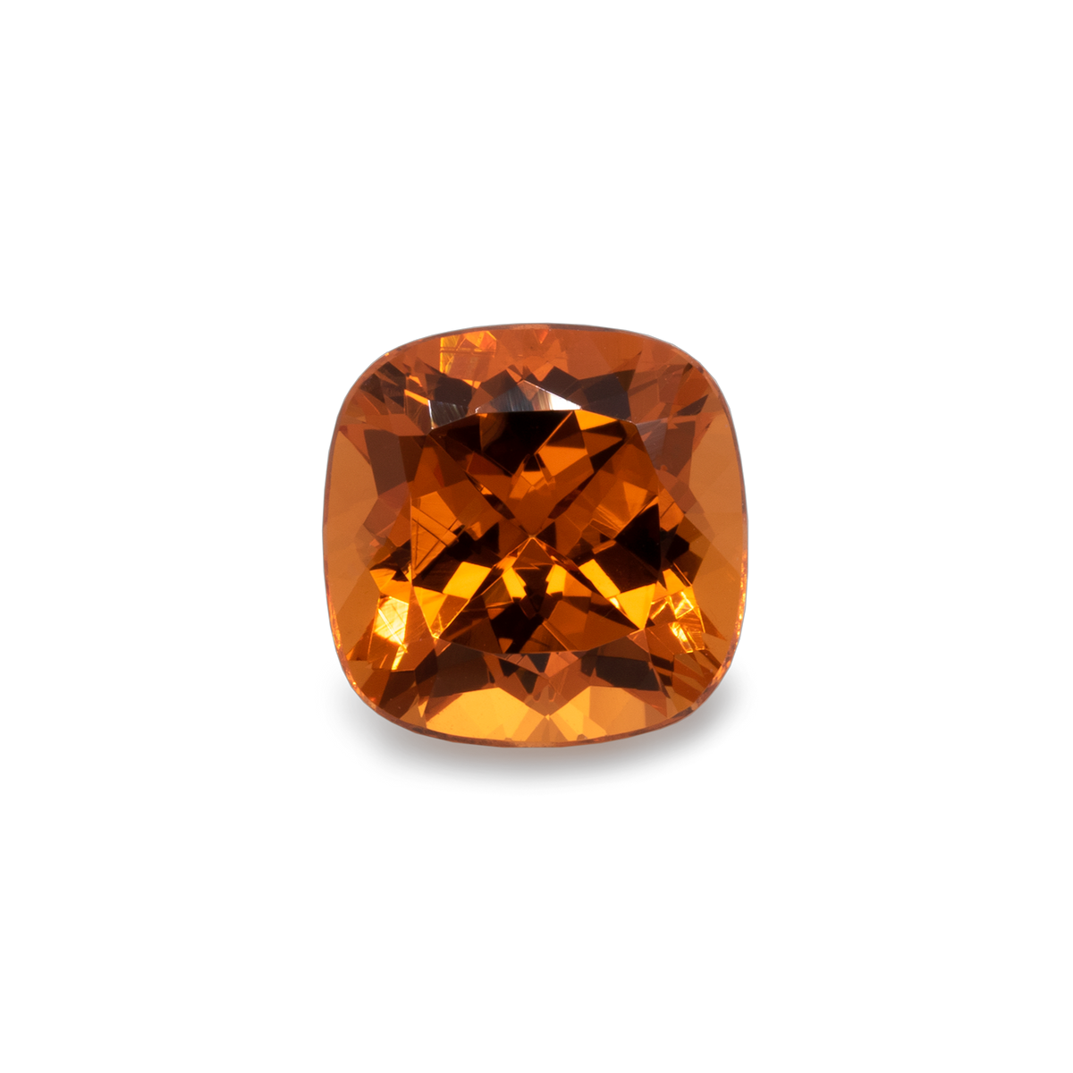 Mandarin Garnet - orange, cushion, 9x9 mm, 4.36 ct, No. MG12002