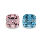 Beryll Paar - rosa/blau, antik, 11x11 mm, 10,02 ct, Nr. MO25001