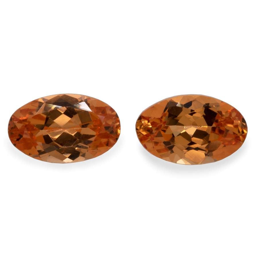 Mandarin Granat Paar - hell orange, oval, 5x3 mm, 0,54-0,66 ct, Nr. MG19003