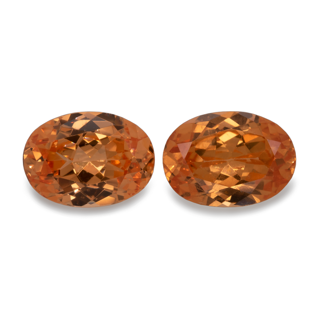 Mandarin Garnet Pair - light orange, oval, 7x5mm, 1.95-2.20 ct, No. MG24003