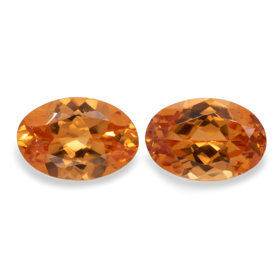 Mandarin Granat Paar - hell orange, oval, 6x4 mm, 1,20-1,40 ct, Nr. MG25003