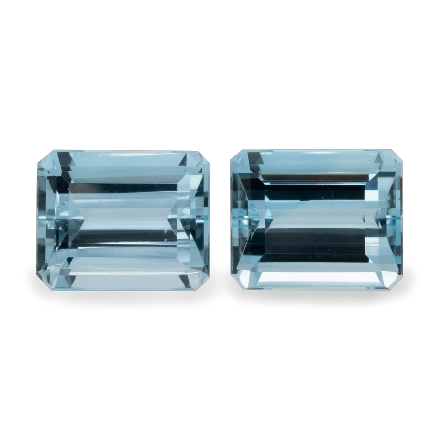 Aquamarin Paar - AA, achteck, 10x8 mm, 6,26 ct, Nr. A79001
