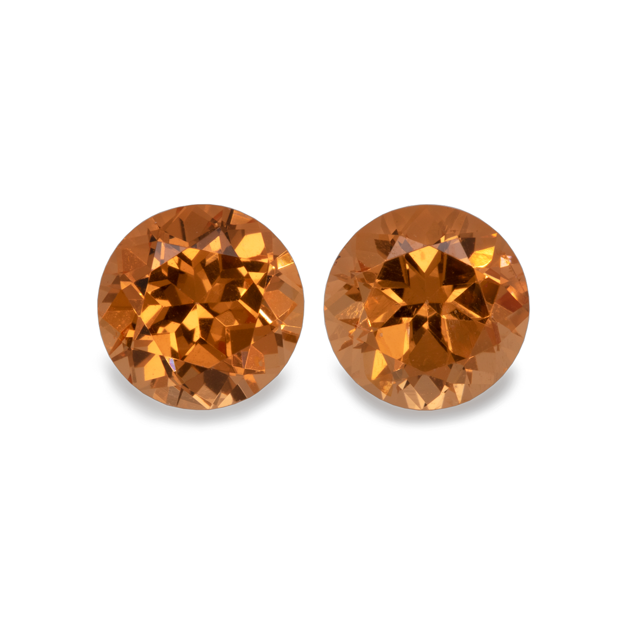 Mandarin Garnet Pair - light orange, round, 5x5 mm, 1.20-1.28 ct, No. MG23003
