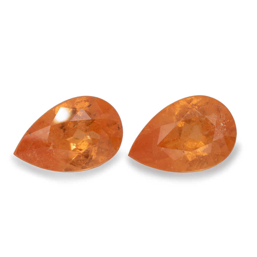 Mandarin Granat Paar - hell orange, birnform, 12x8 mm, 6,94 ct, Nr. MG27003