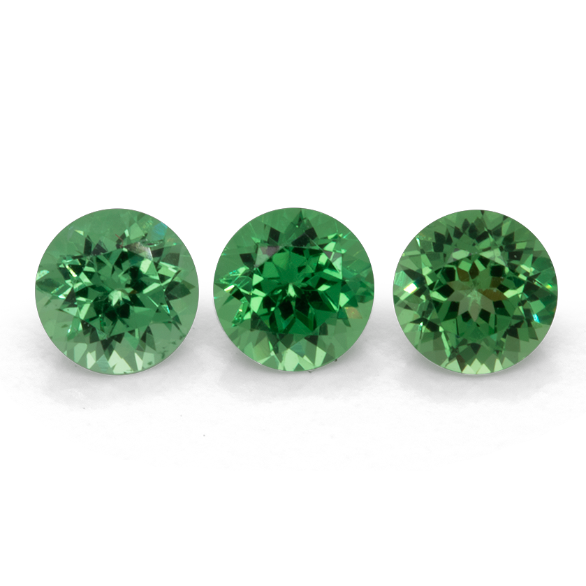Tsavorite -  green, round, 3x3 mm, 0.11-0.14 ct, No. TS33003
