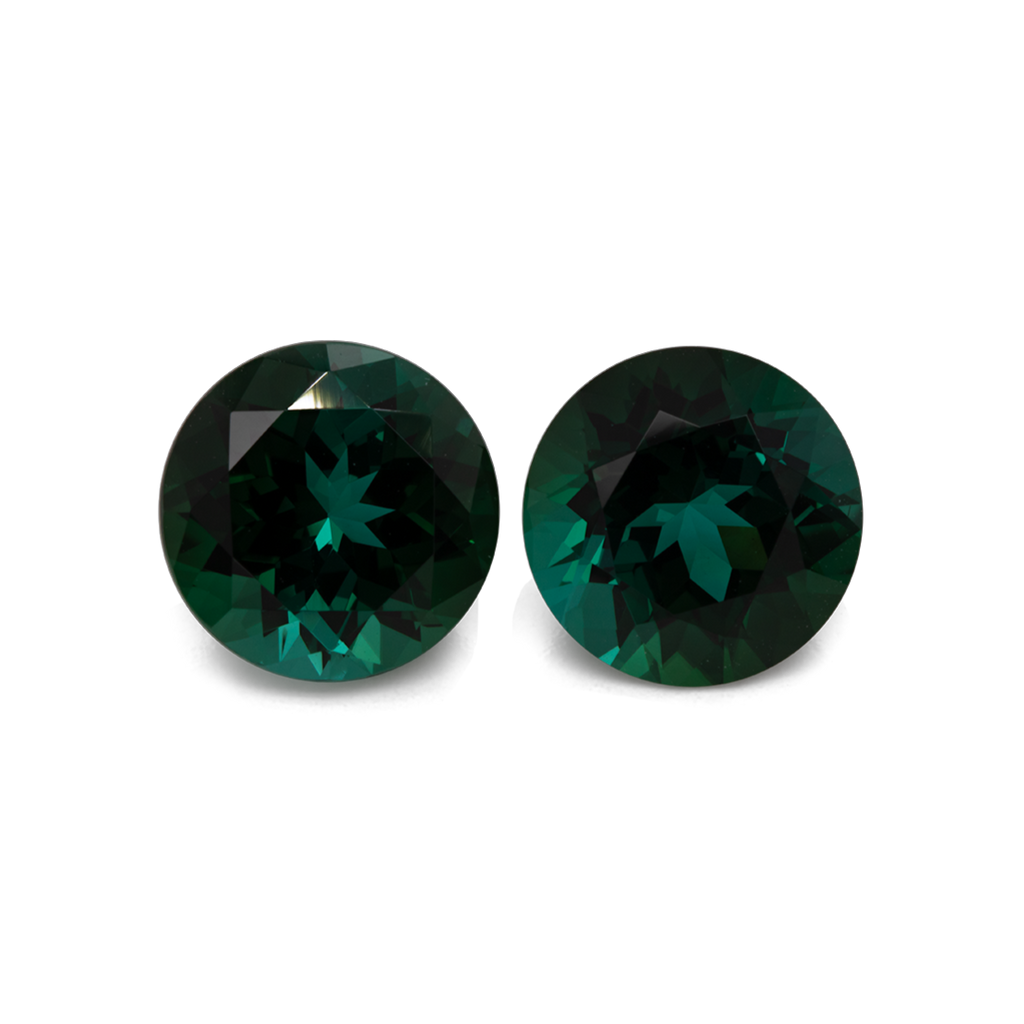 Tourmaline Pair - green, round, 9x9 mm, 5.77 ct, No. TR99808