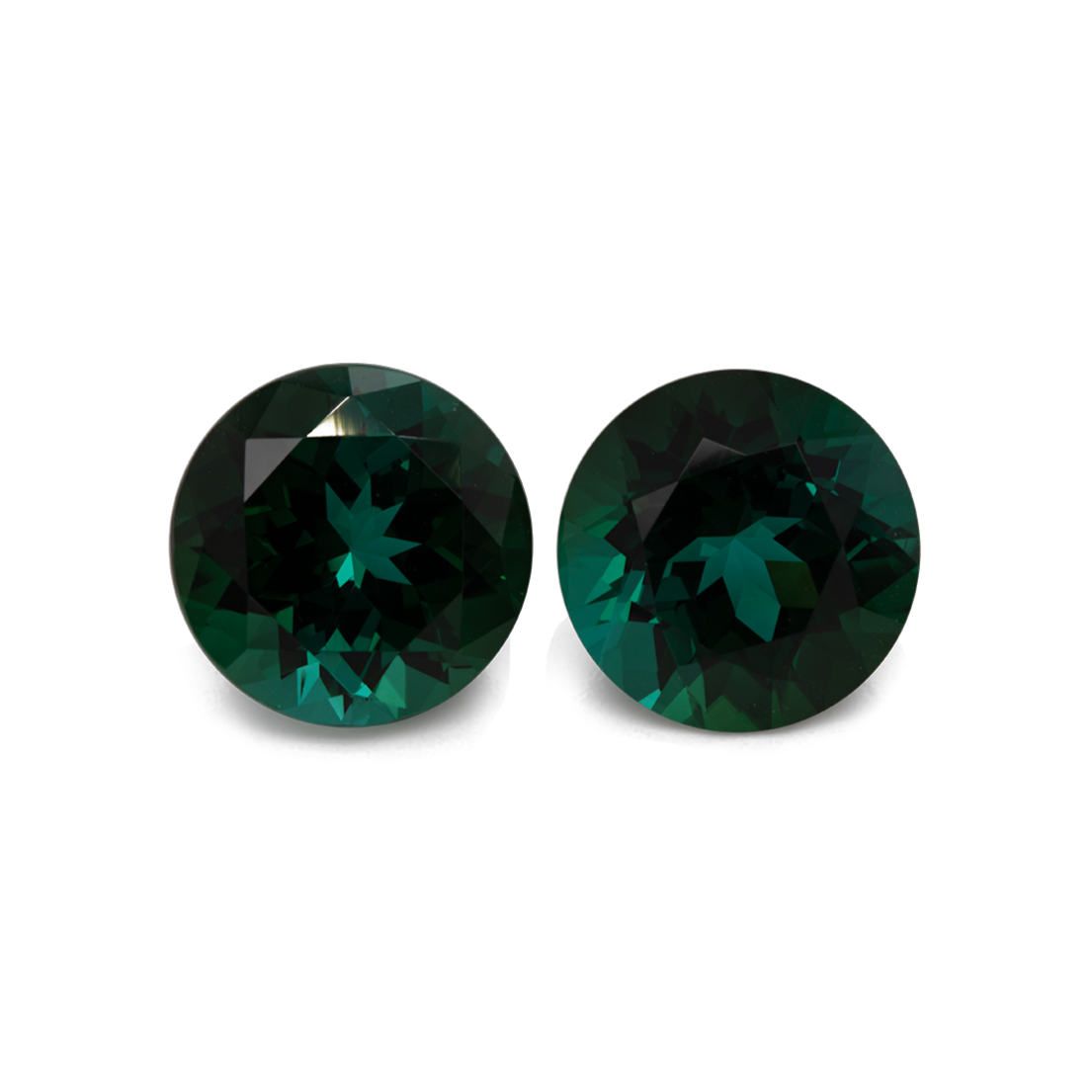Tourmaline Pair - green, round, 9x9 mm, 5.77 ct, No. TR99808