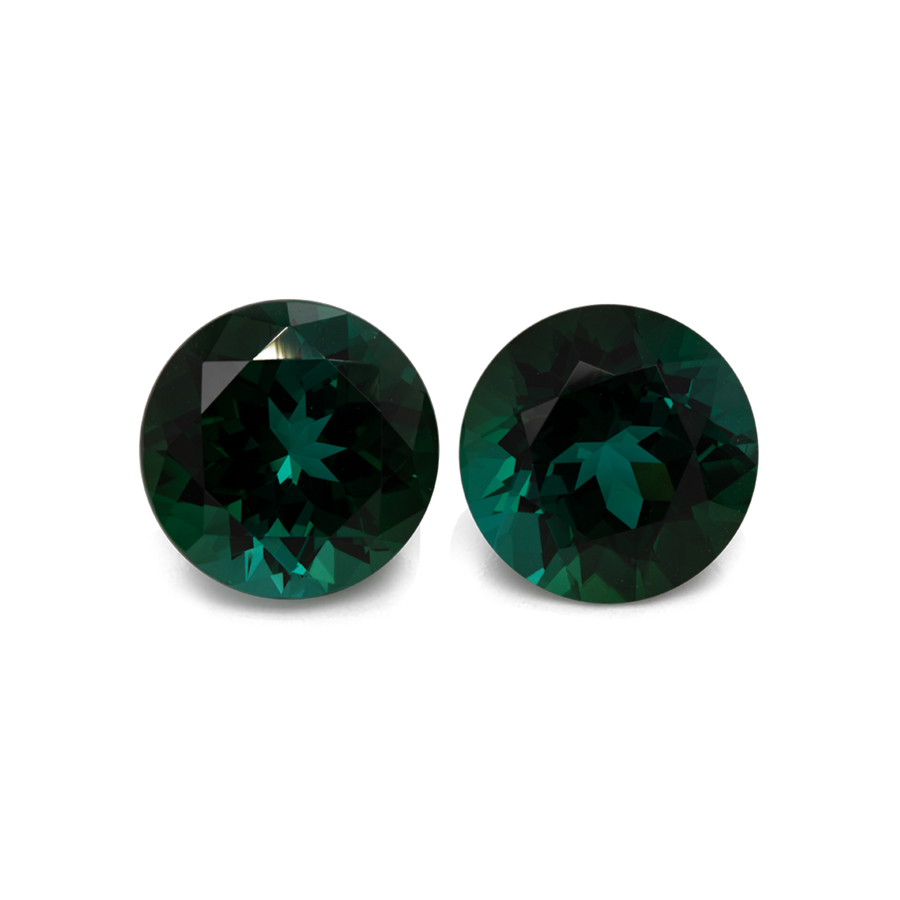 Turmalin Paar - grün, rund, 9x9 mm, 5,77 ct, Nr. TR99808
