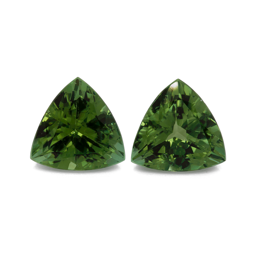 Turmalin Paar - grün, trillion, 10x10 mm, 6,00 ct, Nr. TR99010