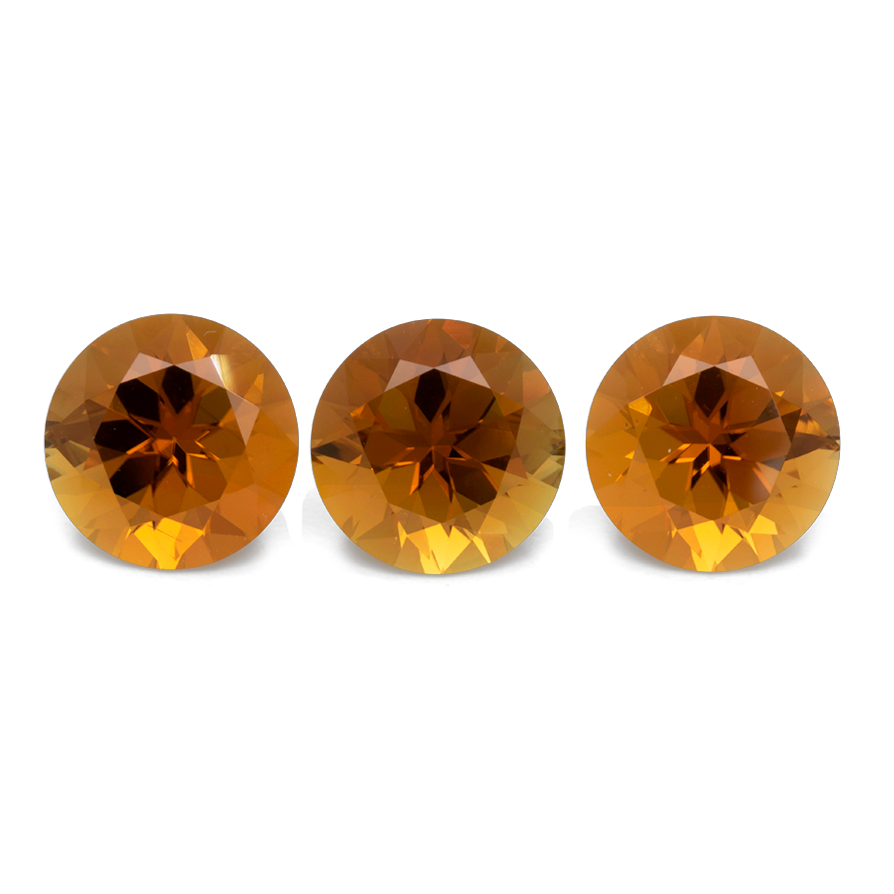 Tourmaline Set - yellow, round, 8x8 mm, 5.35 ct, No. SET99021