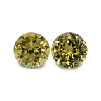 Mali Garnet Pair - yellow, round, 7.5x7.5 mm, 4.07 ct, No. MI10002