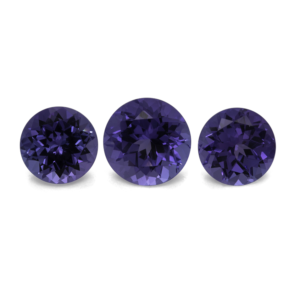 Tanzanite Set - blue, round, 7x7 mm & 8x8 mm, 5.24 ct, No. SET99018