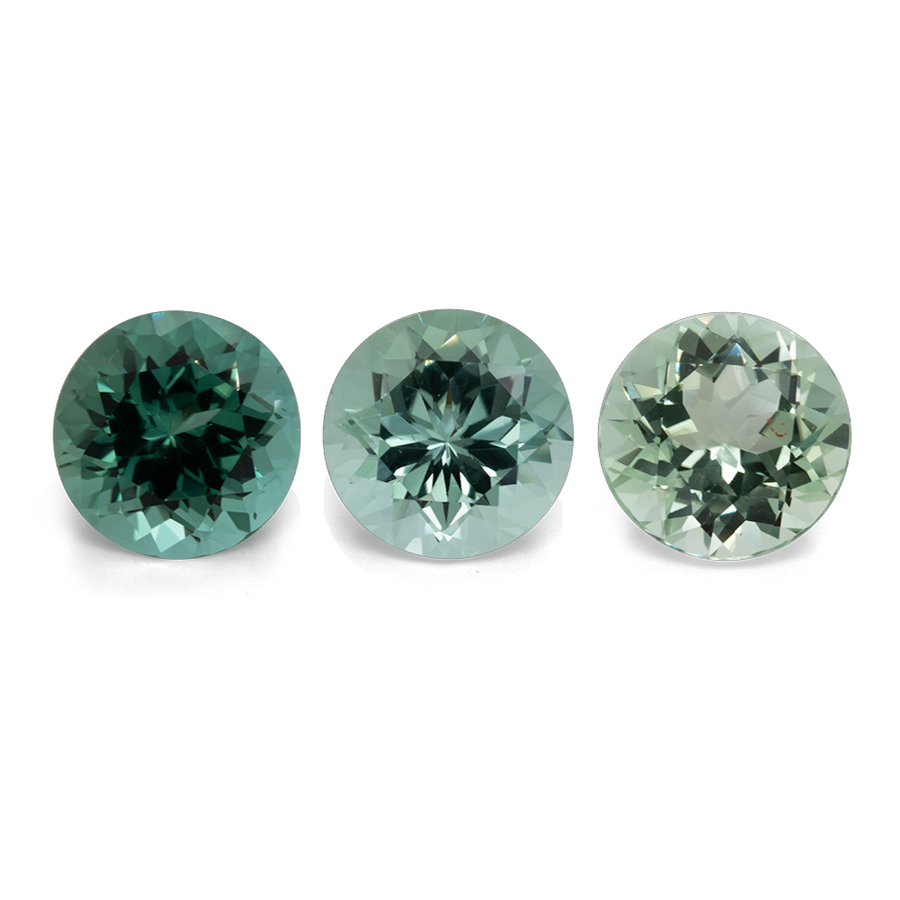Turmalin im Set - grün, rund, 10,5x10,5 mm, 12,56 ct, Nr. SET99015