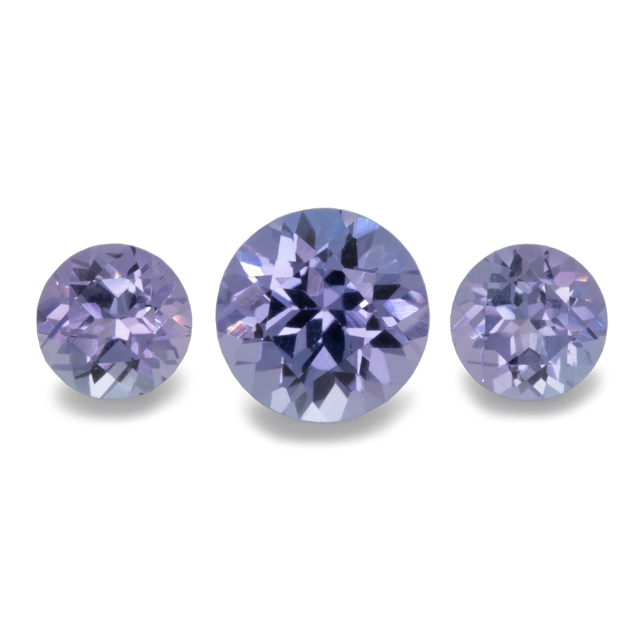 Tansanit im Set - blau, rund, 4x4 mm & 5x5 mm, 1,26 ct, Nr. SET99006