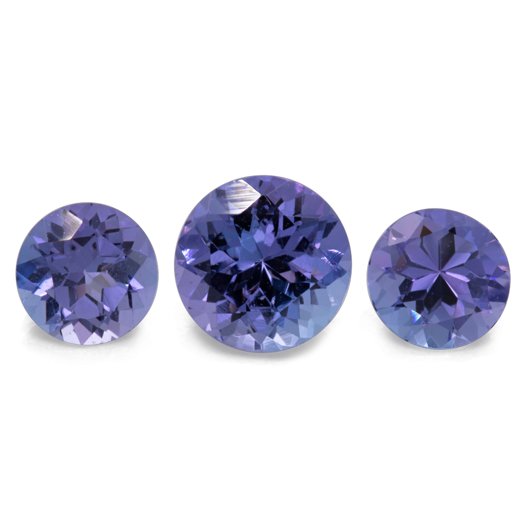 Tanzanite Set - AA, round, 5x5 mm & 4x4 mm, 1.16 ct, No. SET99044