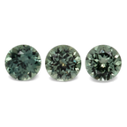 Sapphire Set - blue & green & gray, round, 4x4 mm, 0.98 ct, No. XSR11198