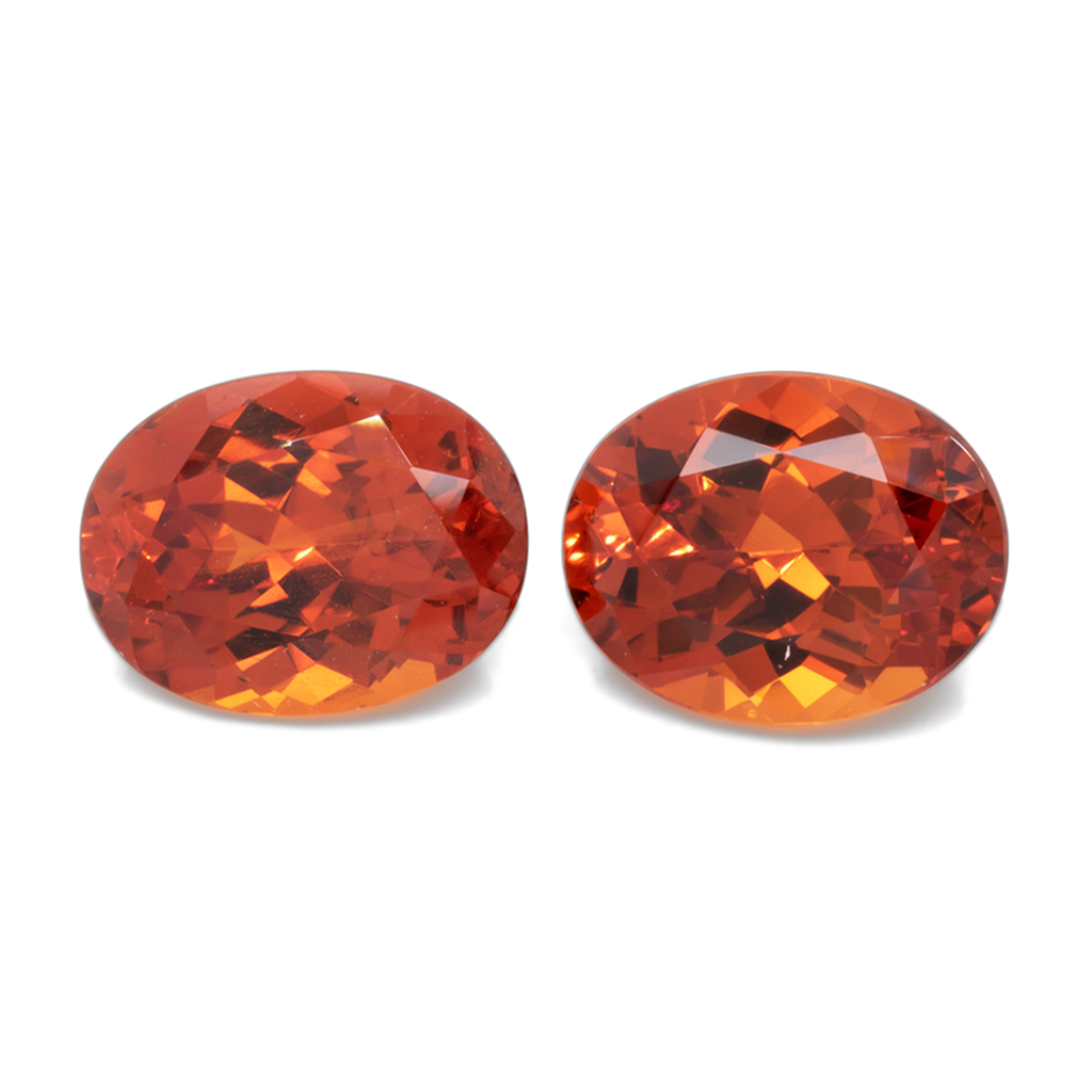 Mandarin Garnet Pair - orange, oval, 10x8 mm, 6.84 ct, No. MG99058