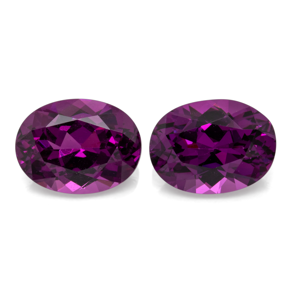 Royal Purple Garnet Paar - lila, oval, 8x6 mm, 3.17 ct, Nr. RP93004