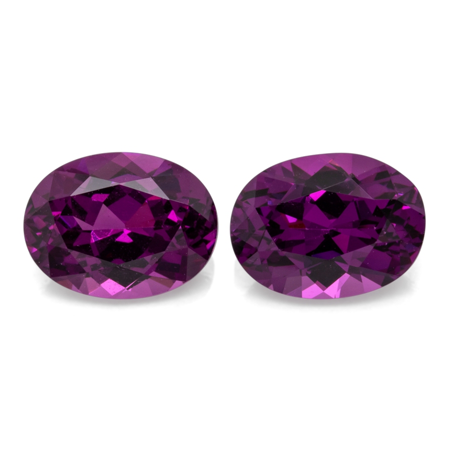 Royal Purple Garnet Paar - lila, oval, 8x6 mm, 3.17 ct, Nr. RP93004