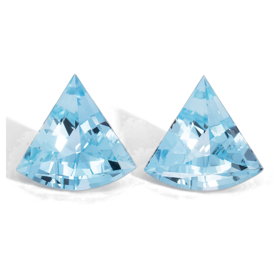 Aquamarin Paar - AA, fancy, 12.3x13 mm, 6.59 ct, Nr. A99073