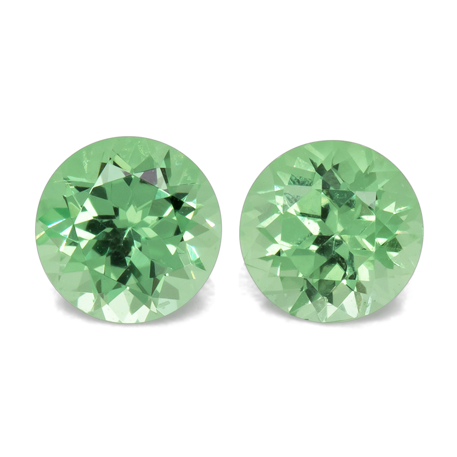 Tsavorit Paar - grün, rund, 3.3x3.3 mm, 0.33 ct, Nr. TS91015
