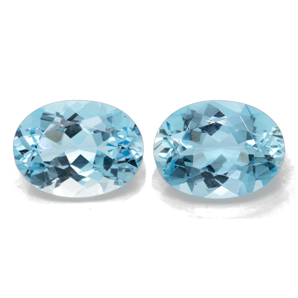 Aquamarine Pair - AA, oval, 8x6 mm, 2.14 - 2.35 ct, No. A99036