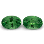 Tsavorit Paar - grün, oval, 6x4 mm, 0.97 ct, Nr. TS91022