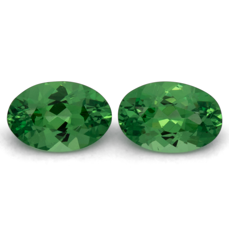 Tsavorit Paar - grün, oval, 6x4 mm, 0.97 ct, Nr. TS91022
