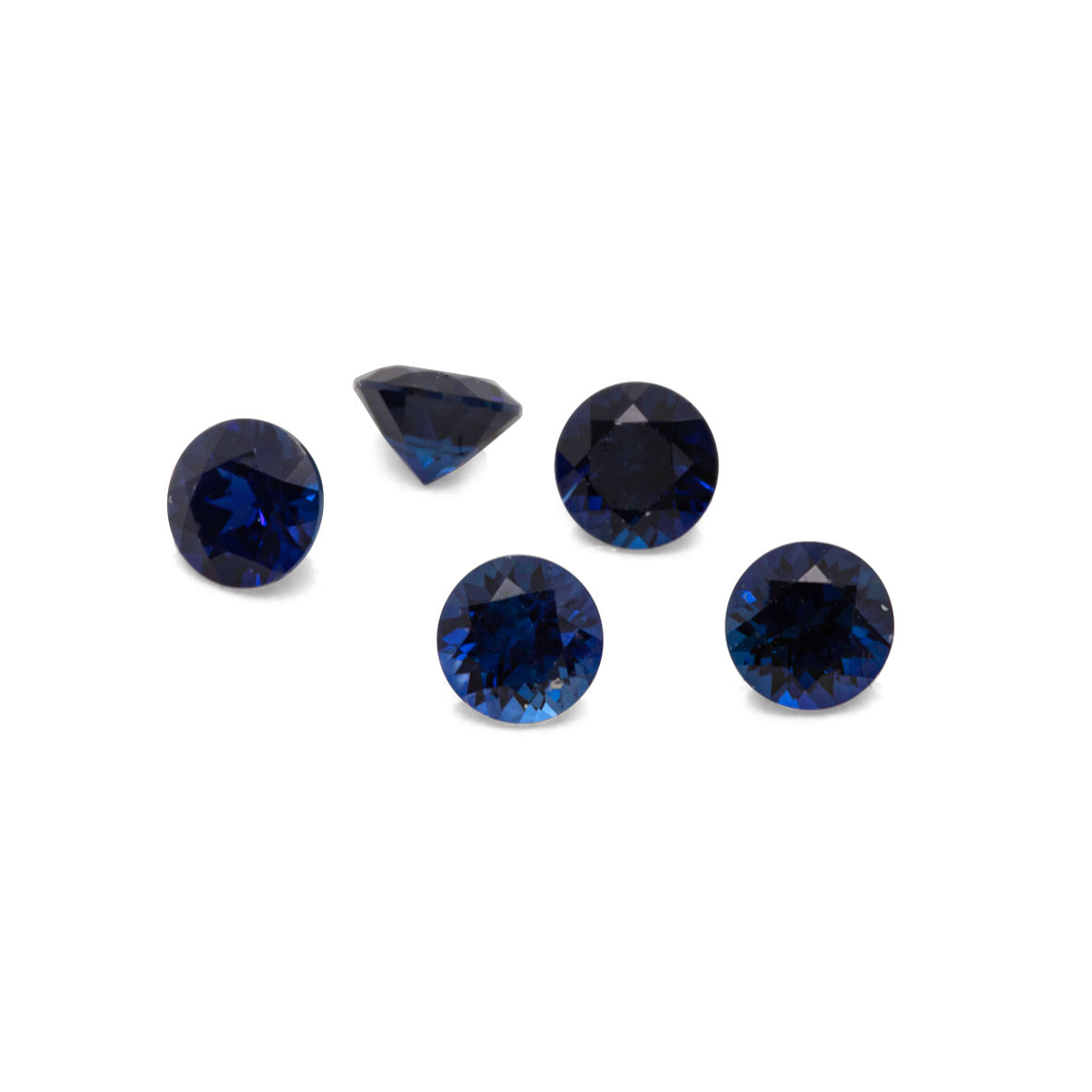 Sapphire - dark blue, round, 2x2 mm, approx. 0.04 ct, No. XSR11125