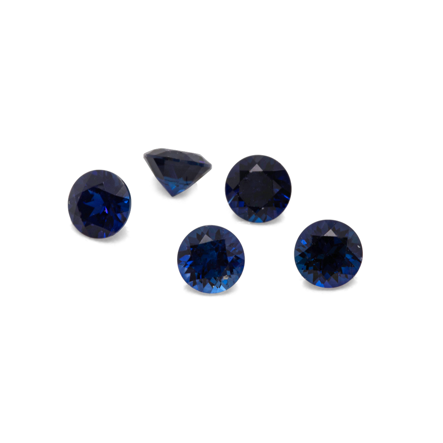 Saphir - dunkel blau, rund, 2x2 mm, ca. 0,04 ct, Nr. XSR11125