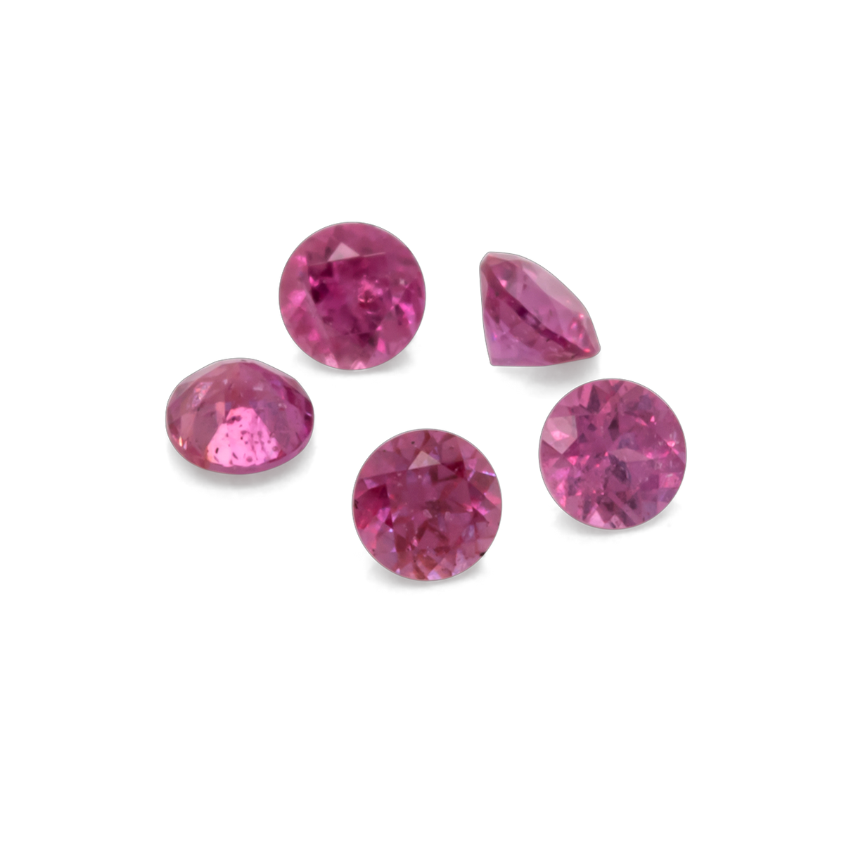 Sapphire - red/pink, round, 2x2 mm, approx. 0.04 ct, No. XSR11159