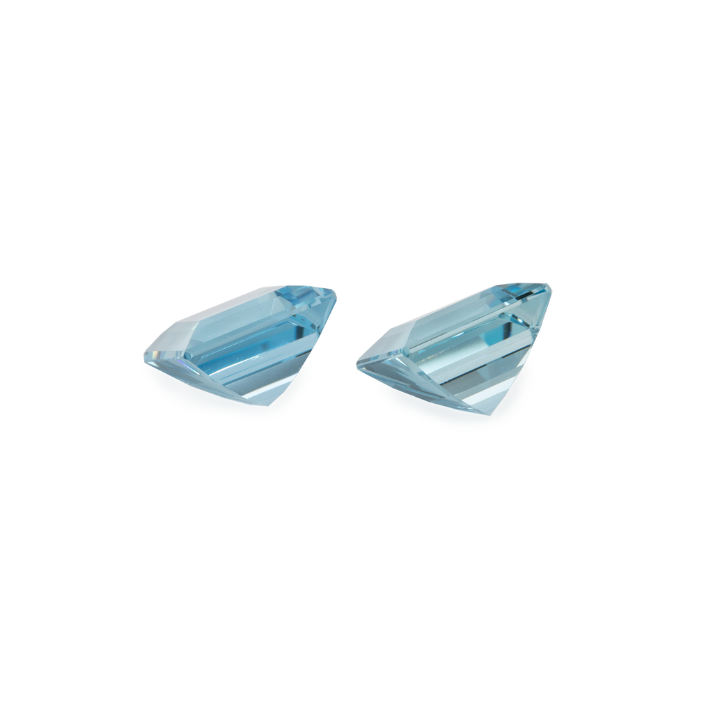 Aquamarin Paar - AA, rechteck, 10x10 mm, 8,60 ct, Nr. A74001